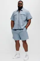 FALLON JACQUARD ZIP SHIRT(Blue,S)
