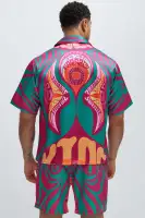 Eyes On Medusa Shirt(Fuchsia/combo,S)