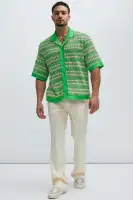 Mario Textured Shirt(Green/combo,S)