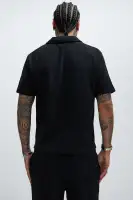 Cairo Textured Polo(Black,S)