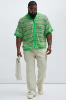 Mario Textured Shirt(Green/combo,S)