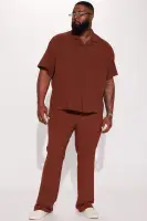 Golden Hour Short Sleeve Button Up(Brown,S)