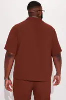 Golden Hour Short Sleeve Button Up(Brown,S)