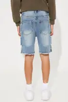 Mini Check The Camo Denim Short(Light Wash,4)
