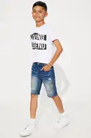 Mini Moto King Denim Shorts(Medium Wash,4)