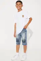 Mini Fray Away Moto Denim Short
