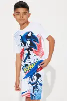 Mini Sonic Oversized Tee Short Set(White,4/5)