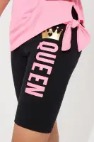 Mini Queen Can't Be Stop Bike Short Set(Hot Pink/combo,4)