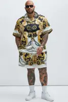 Calabria Baroque Shirt(Black/combo,S)