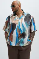 Edgehill Watercolor Shirt(Brown/combo,S)