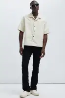 Hudson Contrast Stitching Shirt(Cream,S)