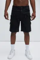 Barker Relaxed Denim Shorts(Black,30)