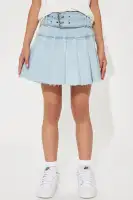 Mini Your Favorite Cheerleader Denim Skirt(Light Wash,4/5)