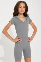 Mini Alisa Seamless Short Set(Grey,7)