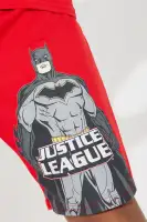 Mini Justice League Embroidered Short Set(Red,4/5)