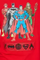 Mini Justice League Embroidered Short Set(Red,4/5)