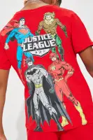 Mini Justice League Embroidered Short Set(Red,4/5)
