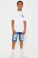Mini Walk With Me Moto Shorts(Dark Wash,4)