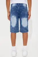 Mini Walk With Me Moto Shorts(Dark Wash,4)