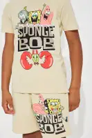 Mini Spongebob Embroidered Short Set(Sand,4/5)
