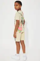 Mini Spongebob Embroidered Short Set(Sand,4/5)
