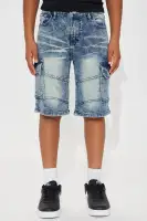 Mini Cargo Denim Short(Blue,4)