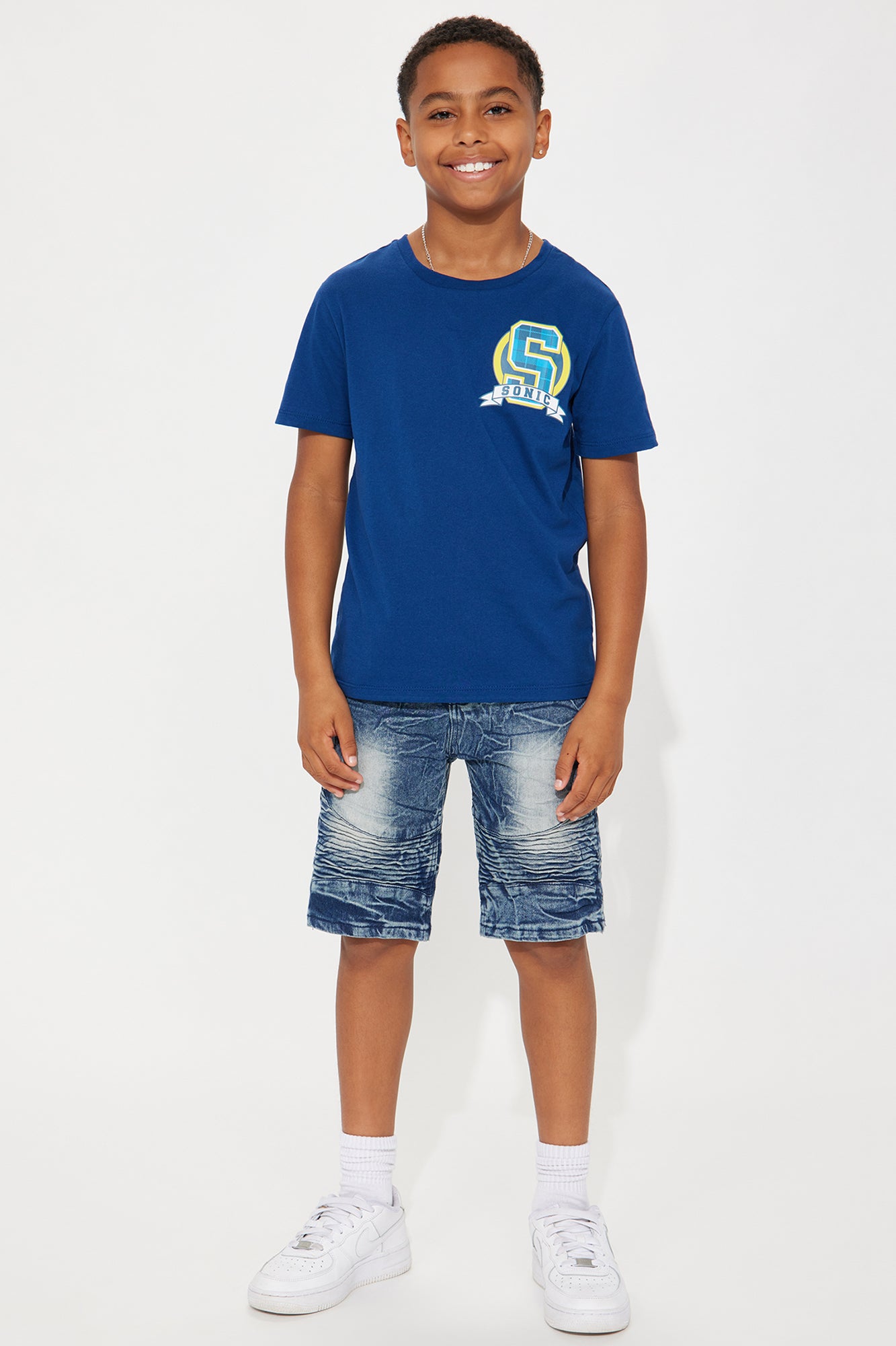 Mini Let's Ride Moto Denim Shorts