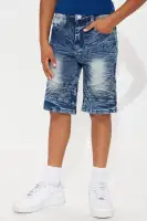 Mini Let's Ride Moto Denim Shorts(Dark Wash,4)