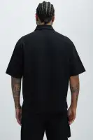 Lewis Zip Up Shirt(Black,S)