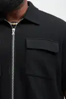 Lewis Zip Up Shirt(Black,S)