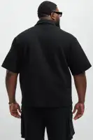 Lewis Zip Up Shirt(Black,S)