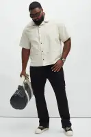 Hudson Contrast Stitching Shirt(Cream,S)