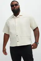 Hudson Contrast Stitching Shirt(Cream,S)