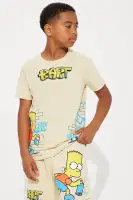 Mini Bart Embroidered Short Set(Khaki,4/5)