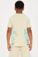 Mini Bart Embroidered Short Set(Khaki,4/5)