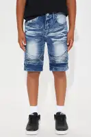 Mini Young And Free Moto Denim Shorts