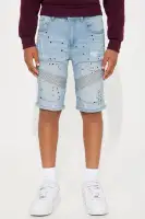 Mini Splatter Around Denim Shorts