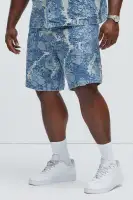 Inspired Relaxed Denim Shorts(Light Wash,30)