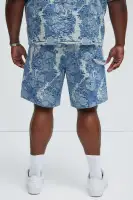Inspired Relaxed Denim Shorts(Light Wash,30)