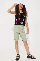 Mini Twill Cargo Pocket Bermuda Shorts