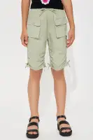 Mini Twill Cargo Pocket Bermuda Shorts(Sage,4)