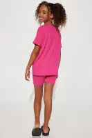 Mini Chelsea Extra Boujee Biker Short Set(Pink,4/5)