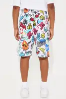 Mini Graffiti Dreams Fleece Shorts(White/combo,4)
