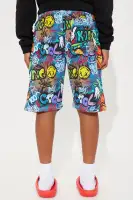 Mini Graffiti Streets Fleece Shorts(Multi Color,4)