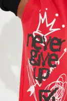 Mini Never Give Up Fleece Shorts(Red/combo,5)