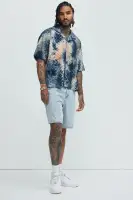 Crusin Textured Shirt(Blue/combo,S)
