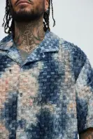 Crusin Textured Shirt(Blue/combo,S)