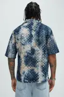 Crusin Textured Shirt(Blue/combo,S)