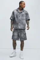 Manor Distressed Shirt(Grey,S)