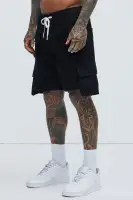 Kickin' It Cargo Denim Shorts(Black,S)